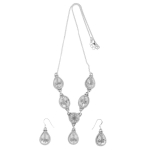 925 silver clear crystal jewelry set
